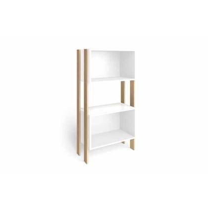 Imagem de Estante Livreiro de Escritório RT3092 c/ 2 Nichos Rustico/Branco - Movelbento