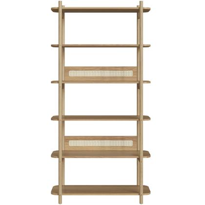 Imagem de Estante Livreiro Home Office e Mesa Escrivaninha Pés Madeira Moss A03 Hanover Roble - Lyam Decor