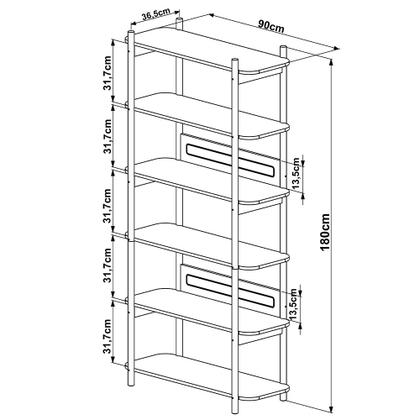 Imagem de Estante Livreiro Home Office e Mesa Escrivaninha Pés Madeira Moss A03 Hanover Roble - Lyam Decor