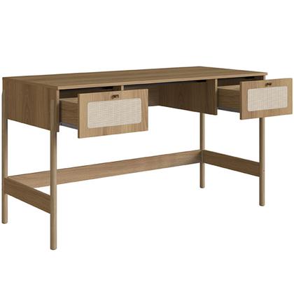 Imagem de Estante Livreiro Home Office e Mesa Escrivaninha Pés Madeira Moss A03 Hanover Roble - Lyam Decor