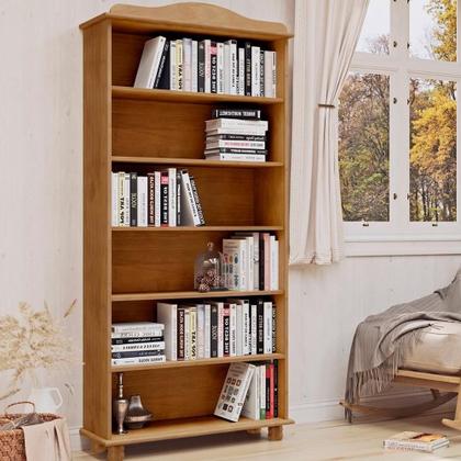 Imagem de Estante Livreiro Madeira Maciça 85 Cm 8964 Freijo Milani Store Freijo