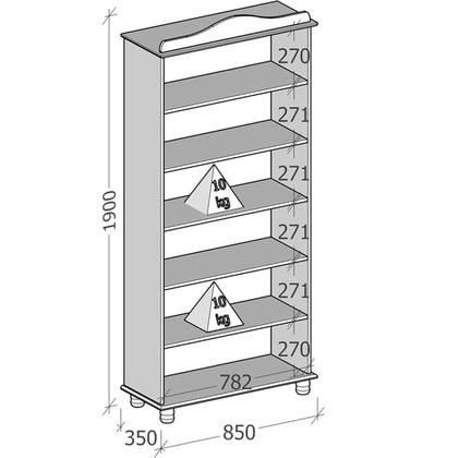 Imagem de Estante Livreiro Madeira Maciça 85 cm 8964 Freijo Milani Store
