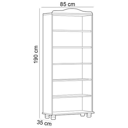 Imagem de Estante Livreiro Multiuso 5 Prateleiras Madeira Maciça Lazuli F06 Freijó - Lyam Decor