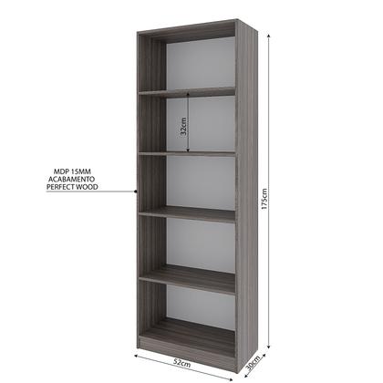 Imagem de Estante livreiro multiuso eliana com 5 nichos