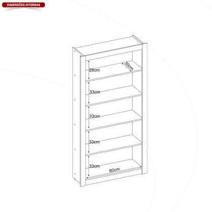 Imagem de Estante Livreiro Office Presence Nogal Touch  - Demóbile