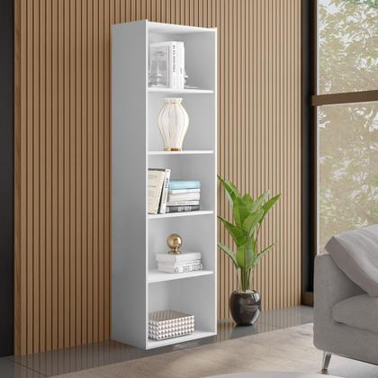 Imagem de Estante Livreiro Organizador Multiuso Luiza 5 Nichos Branco - Abmaza