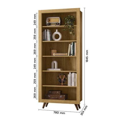 Imagem de Estante Livreiro Retrô 6 Prateleiras - Qmovi