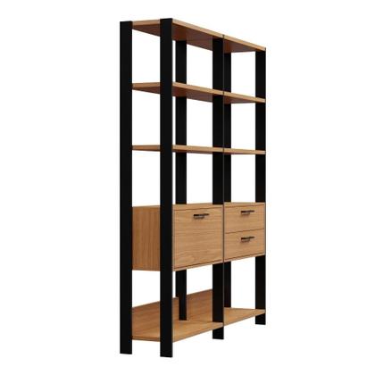 Imagem de Estante Loire 1 PT 2 GV Freijó e Preta 145 cm