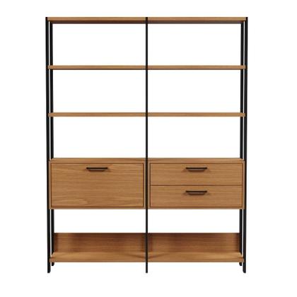 Imagem de Estante Loire 1 PT 2 GV Freijó e Preta 145 cm