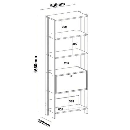 Imagem de Estante Match Organizadora Para Livros com 1 Nicho e 3 Prateleiras