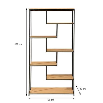 Estante Merin Marrom e Preta 180 cm - Mobly Imagem de Estante Merin Marrom e Preta 180 cm