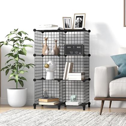 Imagem de Estante Modular 8 Prateleiras Organizador Brinquedos Livros Armario Vitrine Balcao 6 Nichos Multiuso