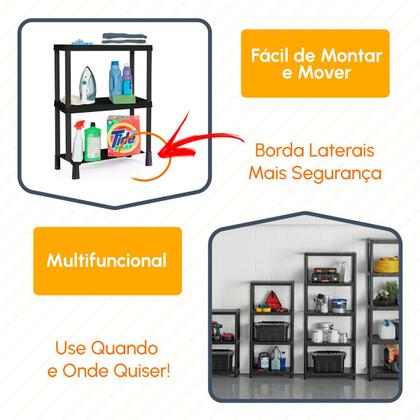 Imagem de Estante Modular Com 5 Prateleira Plástica Organizador Para Casa Escritório Lavanderia Cozinha