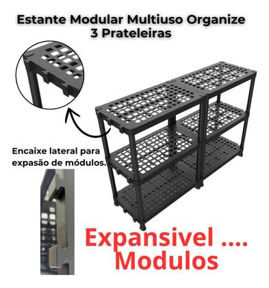 Imagem de Estante Modular Grande Reforçada 4 Andar Plástico Util Plast