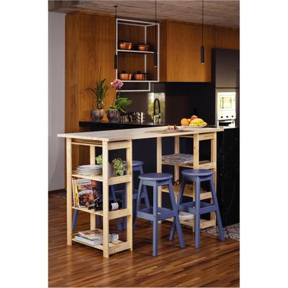 Imagem de Estante Modulare em madeira pinus com 4 prateleiras 62,2 x 30,2 x 107,2 cm