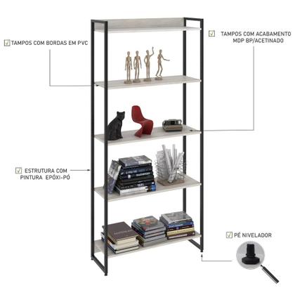 Imagem de Estante Multiuso 05 Prateleiras 187x80cm Dynamica