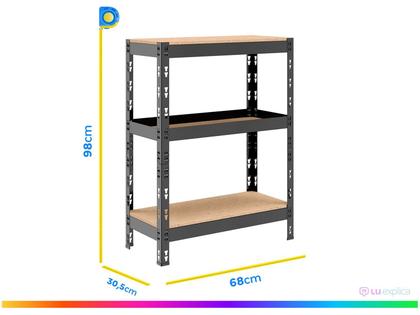 Imagem de Estante Multiuso 3 Prateleiras Multivisão Stronger