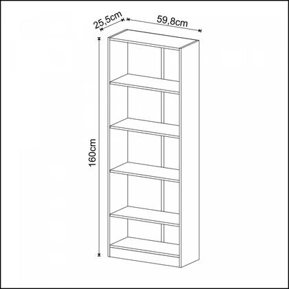 Imagem de Estante Multiuso 59,8x160cm com 4 Prateleiras