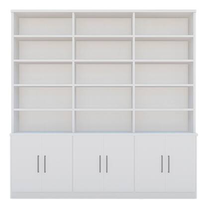Imagem de Estante Multiuso de Livros 6 Portas 5 Prateleiras 100% MDF 232,5CMX230CM Branco