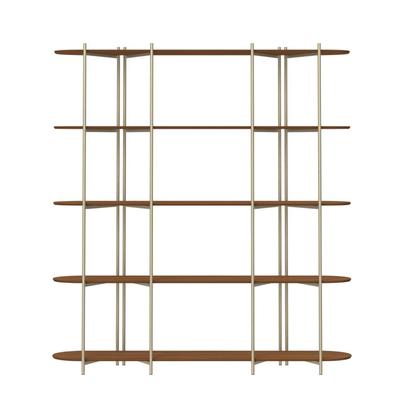 Imagem de Estante Multiuso Livreiro Orgânica Industrial Enya 100% MDF 195,8CMX180CM Marrom/Canela/Champanhe