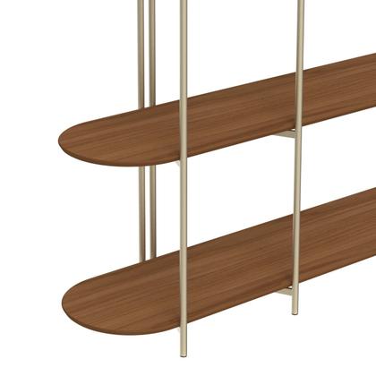 Imagem de Estante Multiuso Livreiro Orgânica Industrial Enya 100% MDF 195,8CMX180CM Marrom/Canela/Champanhe