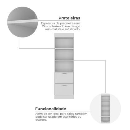Imagem de Estante Multiuso Livreiro Organizador Vegas com 2 Portas e 2 Prateleiras