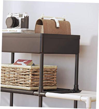 Imagem de Estante Multiuso Moderna 4 Andares Rack Organizador Sapatos Roupas Livros Decoração Quarto Sala Reforçada