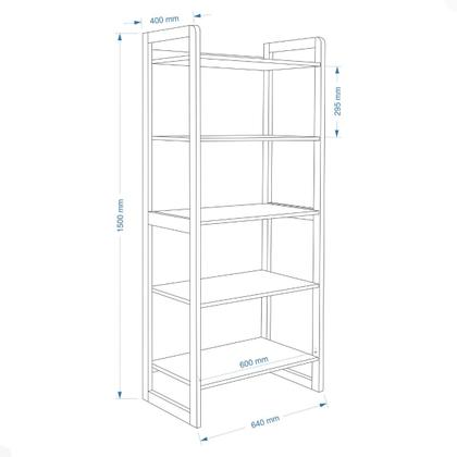 Imagem de Estante Multiuso Organizador 5 Prateleiras Infantil MDF Madeira Maciça Varias Cores