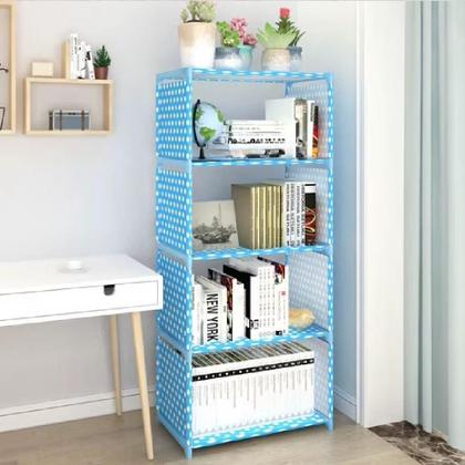 Imagem de Estante multiuso organizador livros brinquedos 5 prateleiras empilhavel quarto banheiro lavanderia roupas modular azul