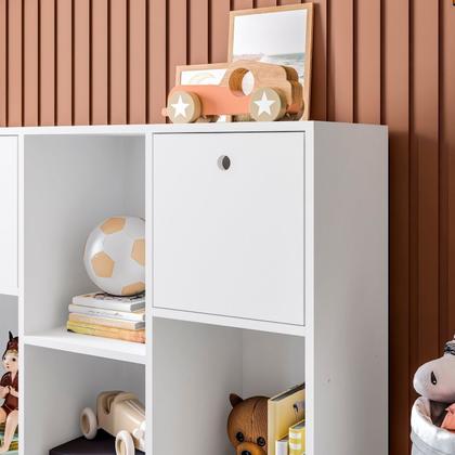 Imagem de Estante Multiuso Quarto Infantil com 3 Caixas e 7 Nichos 159x74cm Maia