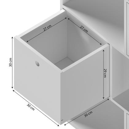 Imagem de Estante Multiuso Quarto Infantil com 3 Caixas e 7 Nichos 159x74cm Maia