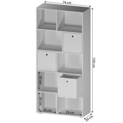 Imagem de Estante Multiuso Quarto Infantil com 3 Caixas e 7 Nichos 159x74cm Maia