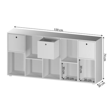 Imagem de Estante Multiuso Quarto Infantil com 3 Caixas e 7 Nichos 159x74cm Maia