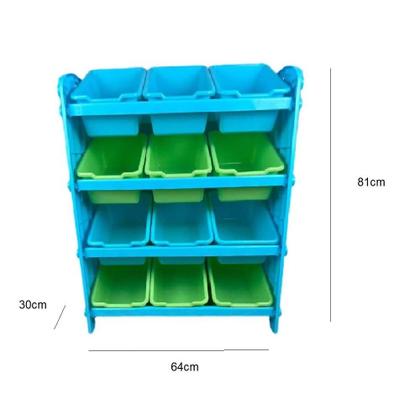 Imagem de Estante Nicho Infantil Azul 12 Gavetas Organizador Brinquedo