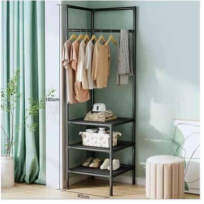 Imagem de Estante Organizador Cabideiro de Roupas de Canto Vertical Sapateira Multiuso