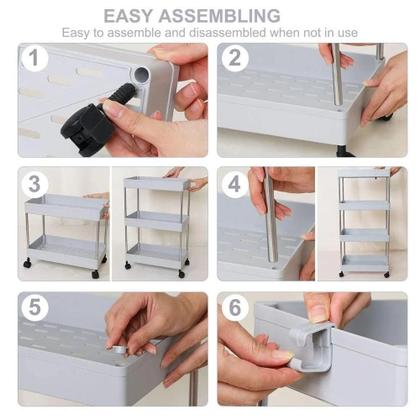 Imagem de Estante Organizador Carrinho Multiuso Quarto Lavanderia 4