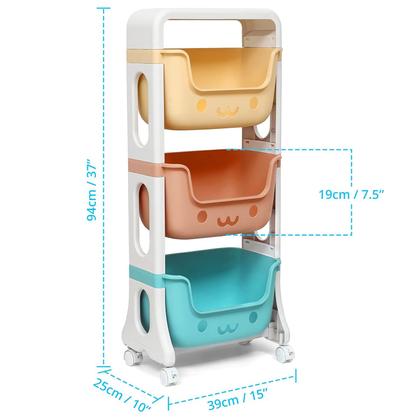 Imagem de Estante Organizador de Brinquedos e Livros com 3 Gavetas e Rodinhas Cantinho Mágico