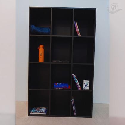 Imagem de Estante Organizador Livreiro 12 nichos Multiuso Preto