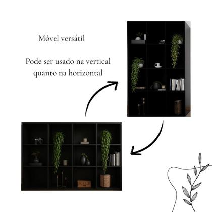 Imagem de Estante Organizador Livreiro 12 nichos Multiuso Preto