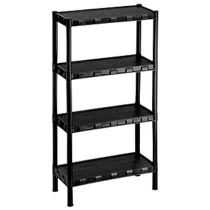 Imagem de Estante Organizador Plástica Modular Preta 4 Prateleiras Multiuso