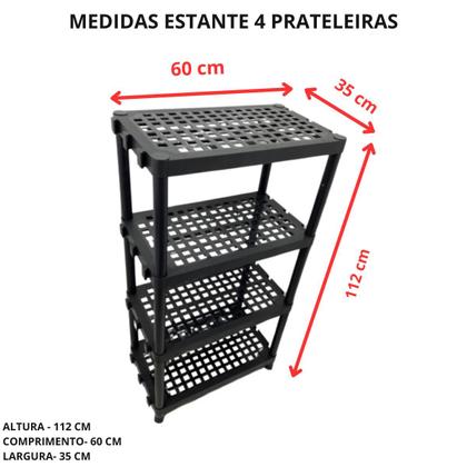 Imagem de Estante organizadora 3 e 4 Prateleiras Multiuso Modular Reforçada