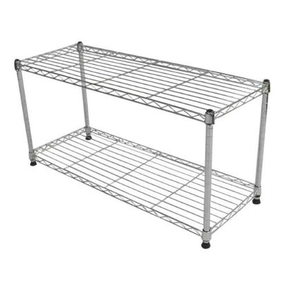 Imagem de Estante Organizadora Ajustável com 2 Prateleiras De Aço Cromada 35x90x42