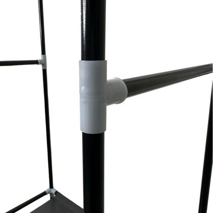 Imagem de Estante Organizadora com 3 Prateleiras Multiuso Suporta até 15kg Possui Cabideiro Removível