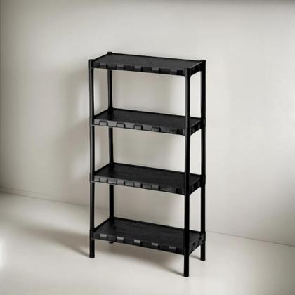 Imagem de Estante Organizadora Modular Preta com 4 Prateleiras e Pezinhos  FLEXA  451