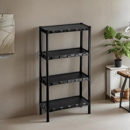 Imagem de Estante Organizadora Modular Preta com 4 Prateleiras e Pezinhos  FLEXA  451