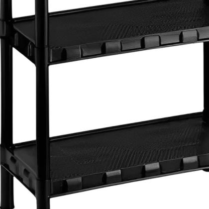 Imagem de Estante Organizadora Modular Preta com 4 Prateleiras e Pezinhos  FLEXA  451