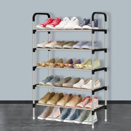 Imagem de Estante Organizadora Multiuso 5 Prateleiras Sapateira Modular 15 Pares Lavanderia Rack Multiuso Porta Calcados Brinquedo