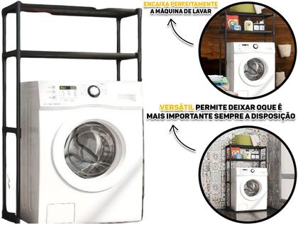 Imagem de Estante Organizadora Para Lavanderia Máquina De Lavar Multiuso Com Duas Prateleiras Top Rio