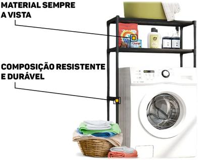 Imagem de Estante Organizadora Para Lavanderia Máquina De Lavar Multiuso Com Duas Prateleiras Top Rio