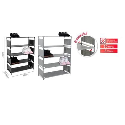 Imagem de Estante organizadora quarto lavanderia com 5 prateleiras para sapatos roupa objetos multiuso 